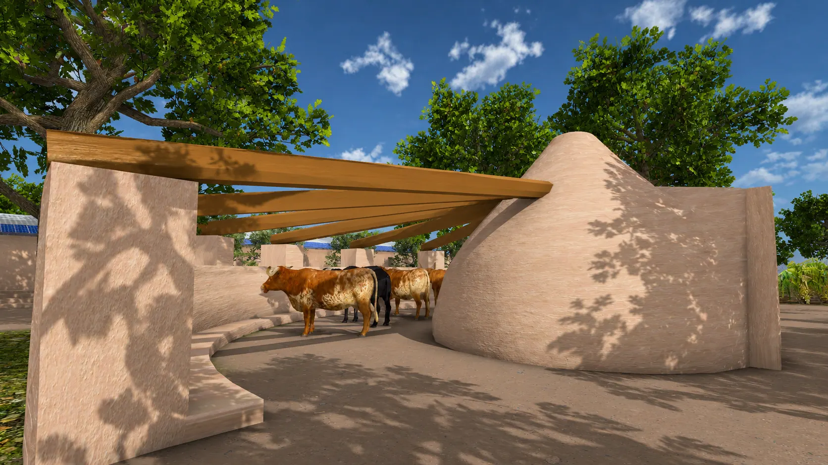 Dairy Animal Shed with EarthBag Room