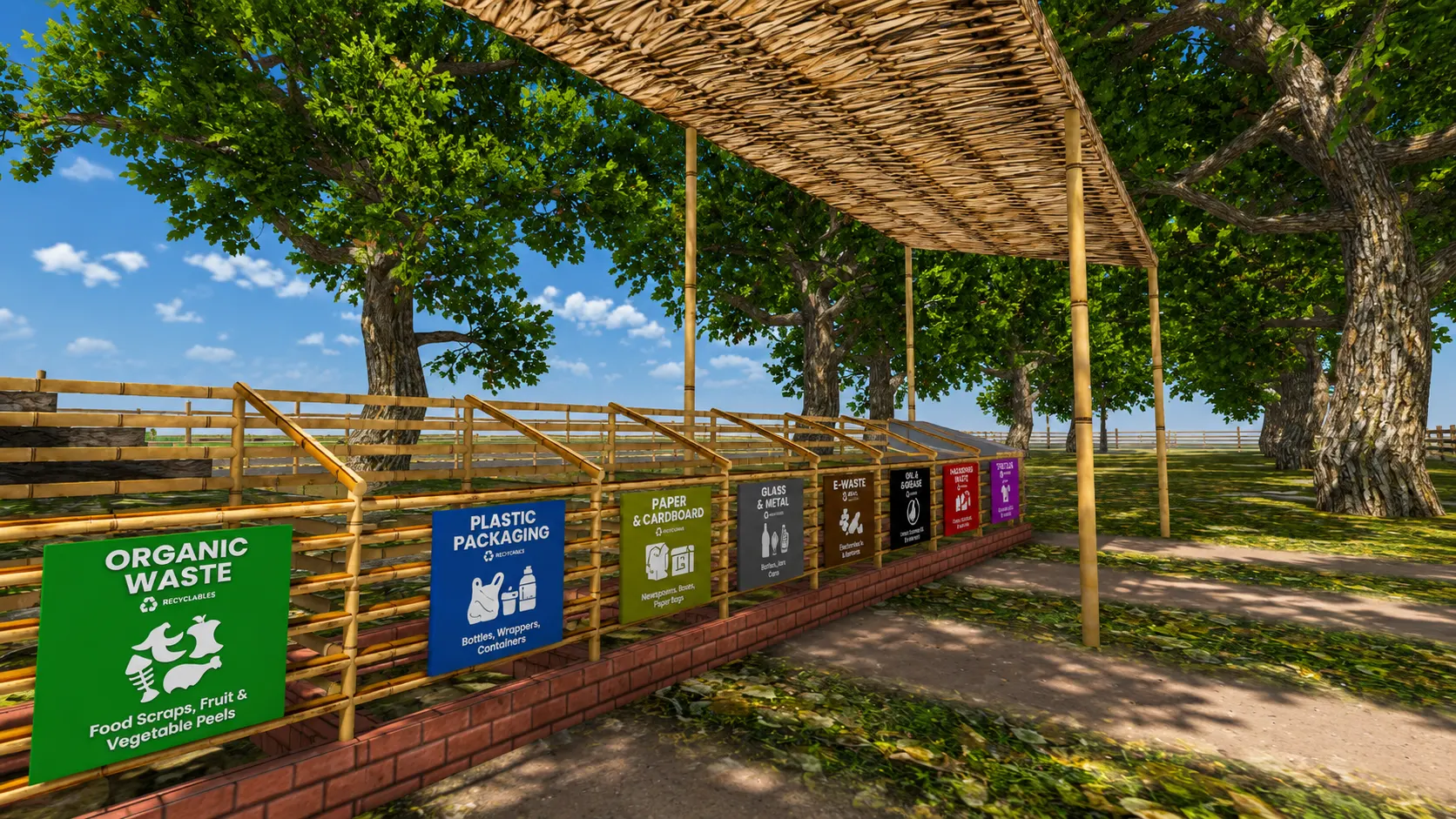 Different Waste Collection Sorting Bins