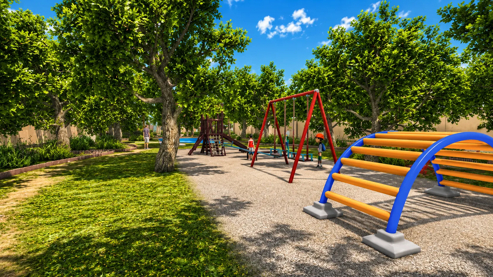 Kids Play Area with Gravel Flooring