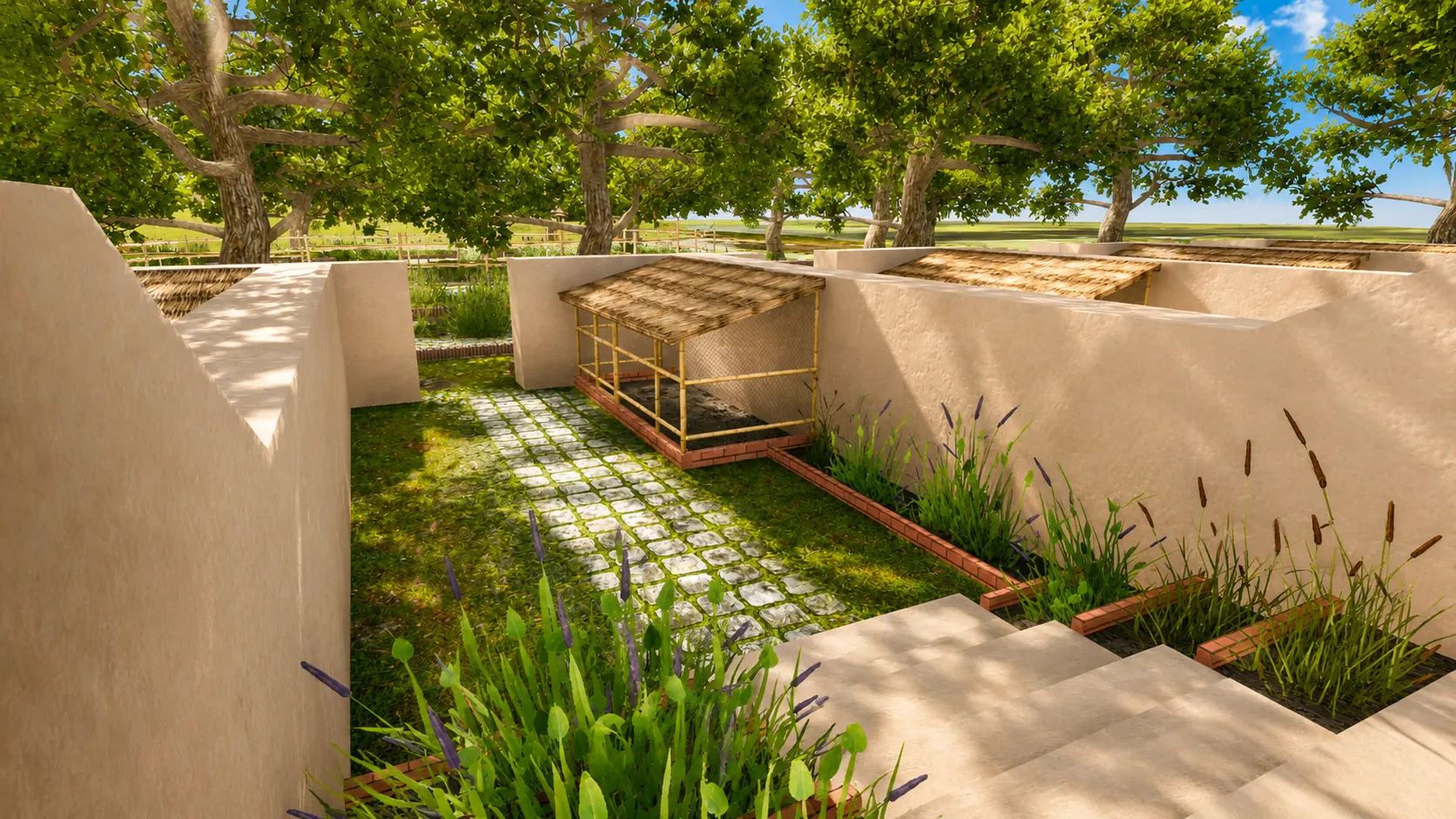 Small 1 Room House Courtyard